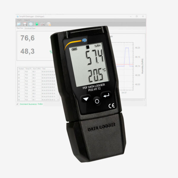 Temperatura y humedad datalogger con pantalla PCE HT-72